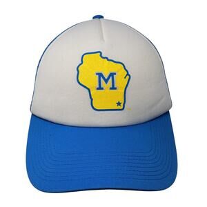 Michigan Miller Snapback Trucker Hat Blue OS Adjustable Mesh Back Sky High